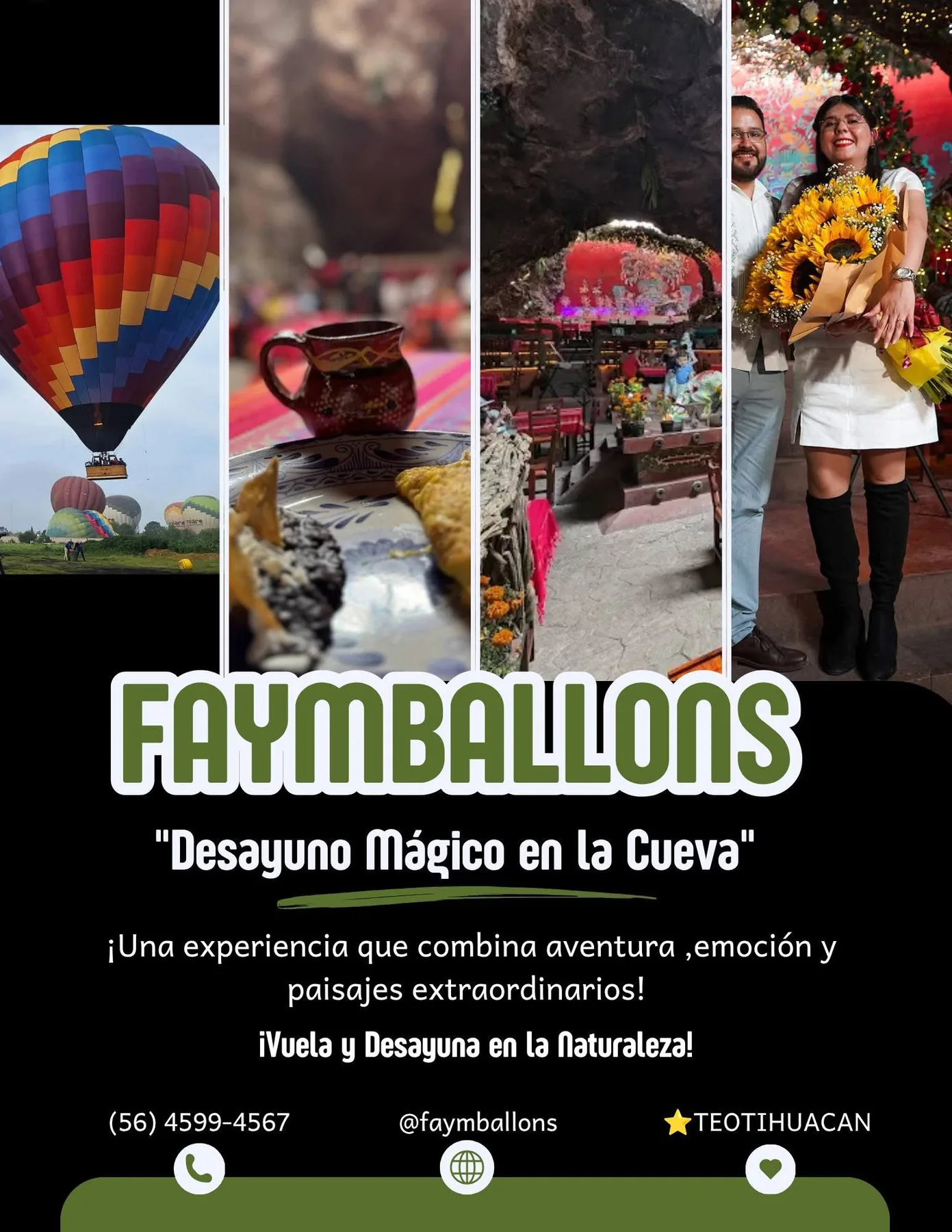 Globo aerostático colorido de FAYM Balloons